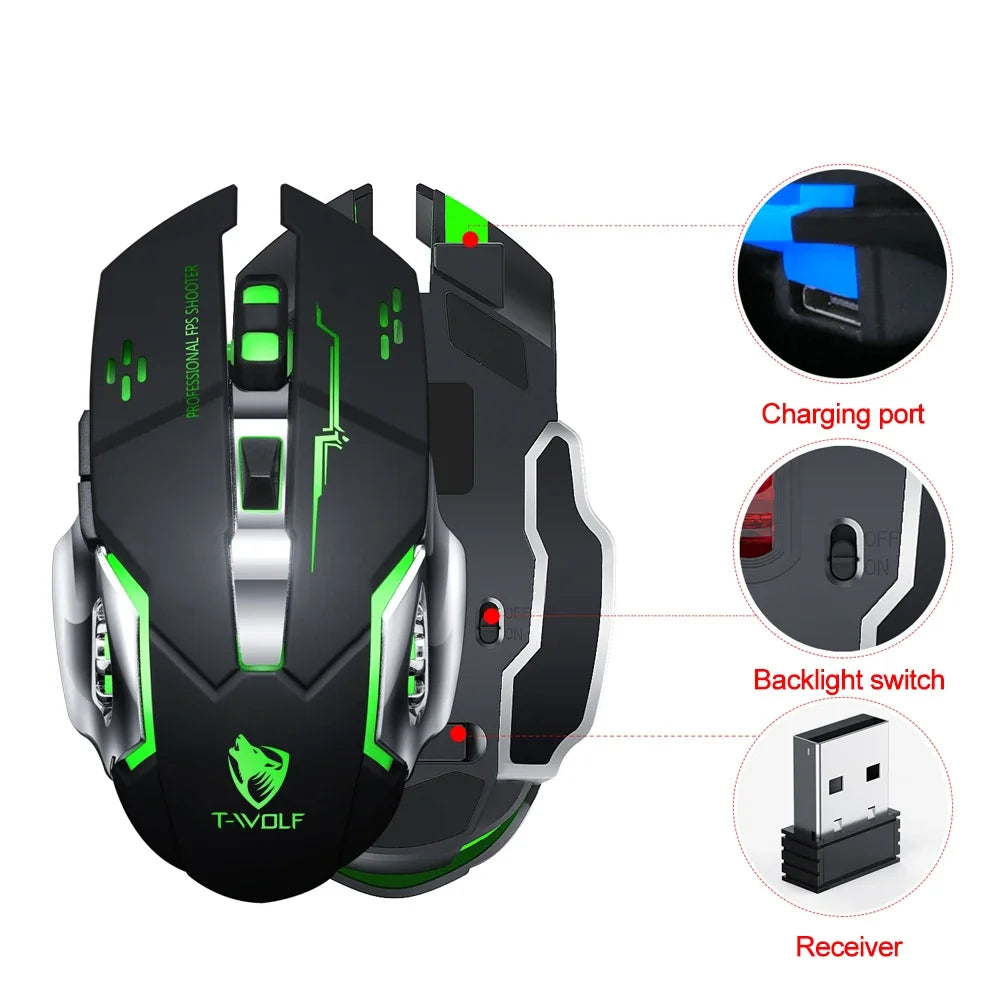 T-Wolf Q13 Rechargeable Bluetooth Mouse